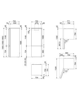Külmik smeg colonial, 195 cm, 344/137 l, 41 db, elektrooniline juhtimine, vasak, kreem/messing-foto2