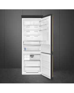 Külmik smeg colonial, 195 cm, 333/182 l, 42 db, elektrooniline juhtimine, noforst, parem, antratsiit/messing-foto2