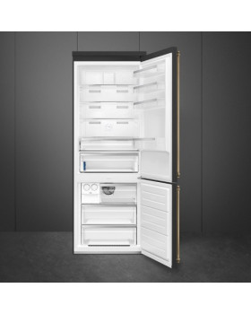 Külmik smeg colonial, 195 cm, 333/182 l, 42 db, elektrooniline juhtimine, noforst, parem, antratsiit/messing-foto2