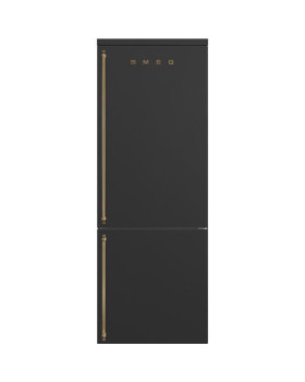 Külmik smeg colonial, 195 cm, 344/137 l, 36 db, elektrooniline juhtimine, noforst, parem, antratsiit/messing