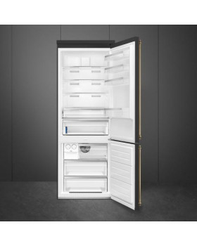 Külmik smeg colonial, 195 cm, 344/137 l, 36 db, elektrooniline juhtimine, noforst, parem, antratsiit/messing-foto2