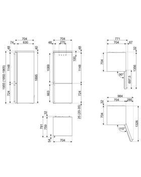 Külmik smeg colonial, 195 cm, 344/137 l, 36 db, elektrooniline juhtimine, noforst, parem, antratsiit/messing-foto11