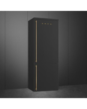 Külmik smeg colonial, 195 cm, 344/137 l, 36 db, elektrooniline juhtimine, noforst, parem, antratsiit/messing-foto10
