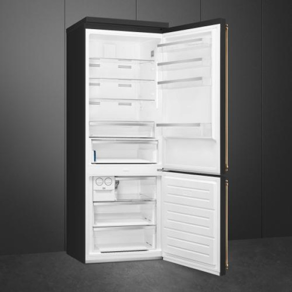 Külmik smeg colonial, 195 cm, 344/137 l, 36 db, elektrooniline juhtimine, noforst, parem, antratsiit/messing