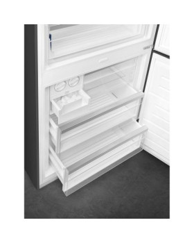 Külmik smeg colonial, 195 cm, 344/137 l, 36 db, elektrooniline juhtimine, noforst, parem, antratsiit/messing-foto3