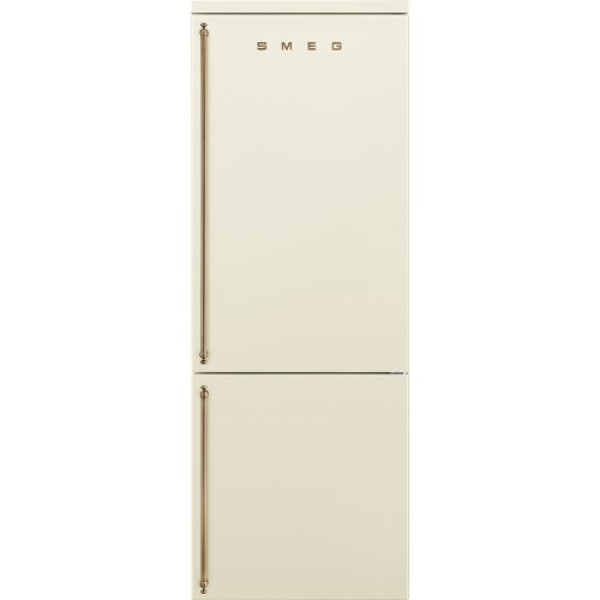 Külmik smeg colonial, 195 cm, 344/137 l, 41 db, elektrooniline juhtimine, parem, kreem/messing Kodumasinad