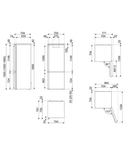 Külmik smeg colonial, 195 cm, 344/137 l, 41 db, elektrooniline juhtimine, parem, kreem/messing-foto7