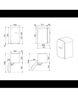Jahekapp smeg, 50-ndate stiil, 97 cm, 135 l, 35 db, mehaaniline juhtimine, vasak, must-foto6