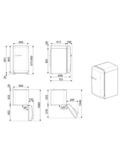 Jahekapp smeg, 50-ndate stiil, 97 cm, 135 l, 40 db, elektrooniline juhtimine, roosa-foto6
