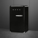 Külmik smeg, 50-ndate stiil, 97 cm, 105/17 l, 35 db, mehaaniline juhtimine, vasak, must