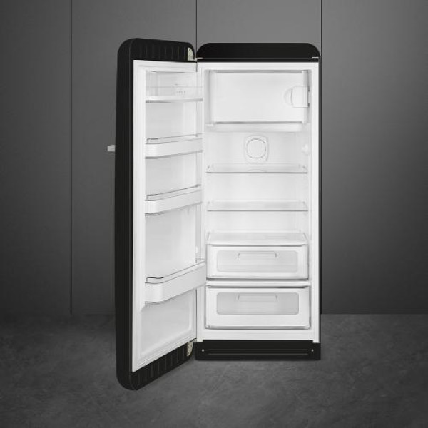 Külmik smeg, 50-ndate stiil, 153 cm, 244/26 l, 35 db, mehaaniline juhtimine, must