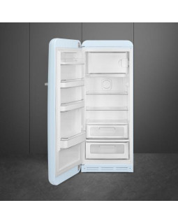 Külmik smeg, 50-ndate stiil, 153 cm, 244/26 l, 35 db, mehaaniline juhtimine, vasak, pastellsinine-foto4