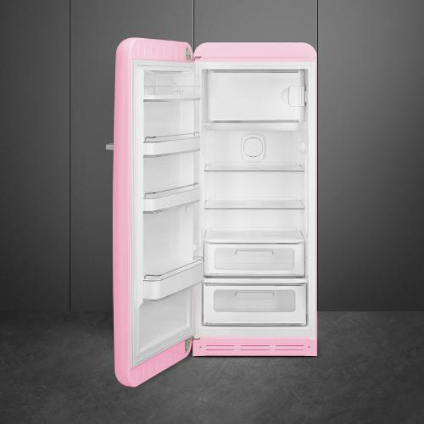 Külmik smeg, 50-ndate stiil, 153 cm, 244/26 l, 35 db, mehaaniline juhtimine, roosa