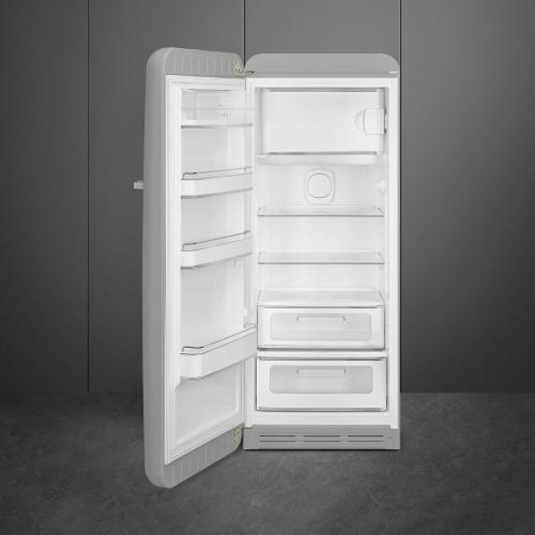 Külmik smeg, 50-ndate stiil, 153 cm, 244/26 l, 35 db, mehaaniline juhtimine, hõbedane