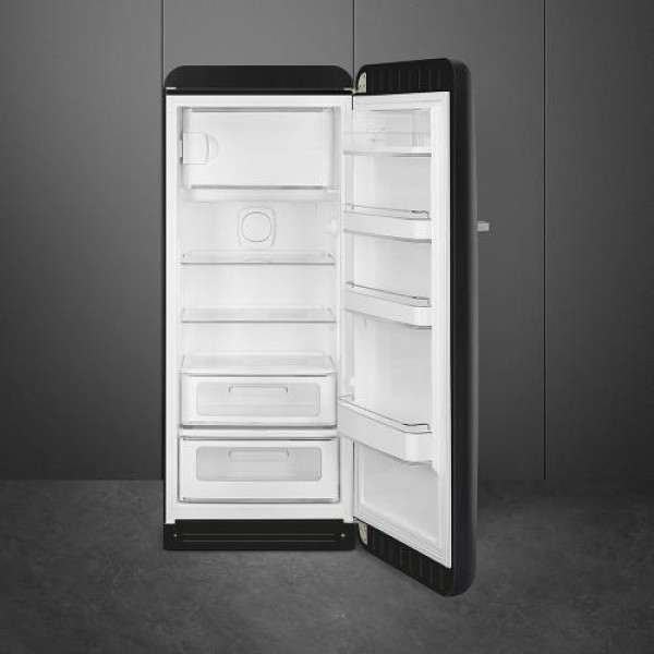 Külmik smeg, 50-ndate stiil, 153 cm, 244/26 l, 35 db, mehaaniline juhtimine, matt must tahvel