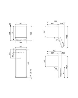 Külmik smeg, 50-ndate stiil, 153 cm, 244/26 l, 35 db, mehaaniline juhtimine, cappuccino-foto9