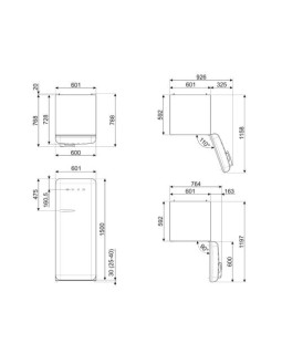 Külmik smeg, 50-ndate stiil, 153 cm, 244/26 l, 35 db, mehaaniline juhtimine, cappuccino-foto9