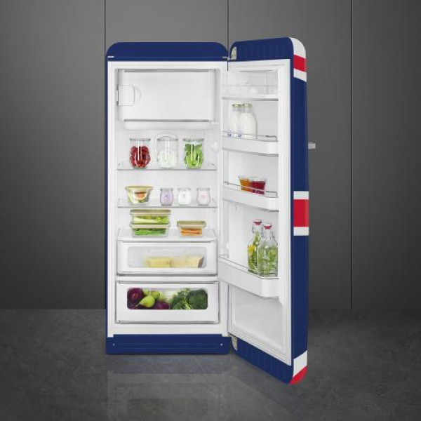 Külmik smeg, 50-ndate stiil, 153 cm, 244/26 l, 35 db, mehaaniline juhtimine, union jack
