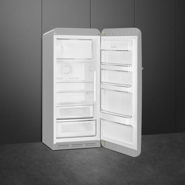 Külmik smeg, 50-ndate stiil, 153 cm, 244/26 l, 35 db, mehaaniline juhtimine, hõbedane