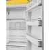 Külmik smeg, 50-ndate stiil, 153 cm, 244/26 l, 35 db, mehaaniline juhtimine, kollane