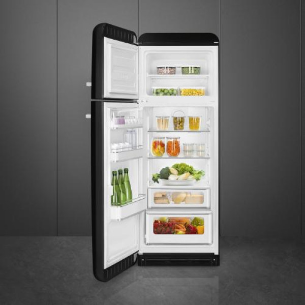 Külmik smeg, 50-ndate stiil, 172 cm, 222/72 l, 34 db, mehaaniline, vasak, must
