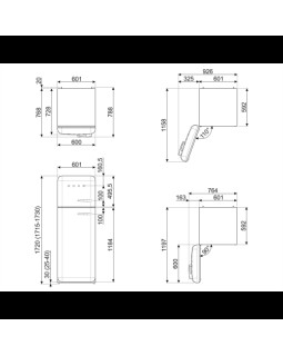 Külmik smeg, 50-ndate stiil, 172 cm, 222/72 l, 37 db, mehaaniline juhtimine, oranž-foto2