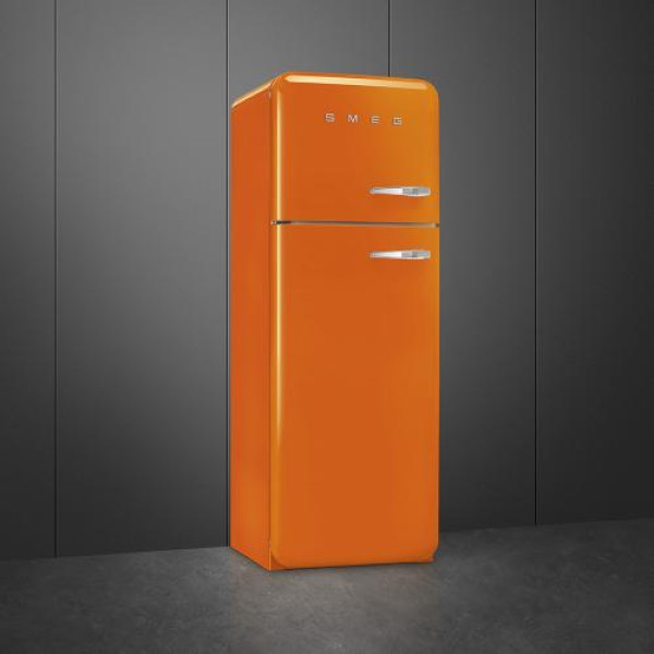 Külmik smeg, 50-ndate stiil, 172 cm, 222/72 l, 34 db, mehaaniline, vasak, oranž