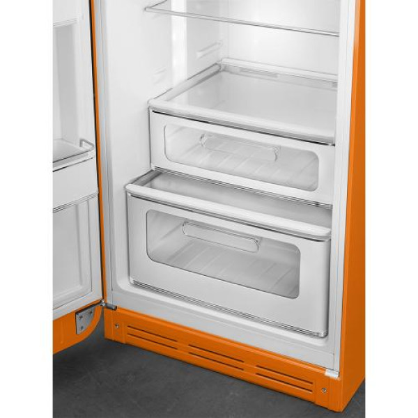 Külmik smeg, 50-ndate stiil, 172 cm, 222/72 l, 34 db, mehaaniline, vasak, oranž