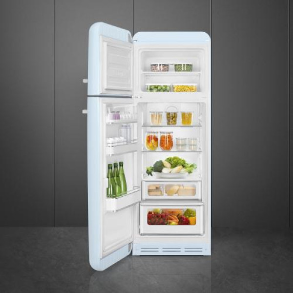 Külmik smeg, 50-ndate stiil, 172 cm, 222/72 l, 34 db, mehaaniline, vasak, pastellsinine