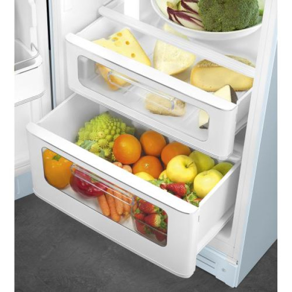Külmik smeg, 50-ndate stiil, 172 cm, 222/72 l, 34 db, mehaaniline, vasak, pastellsinine