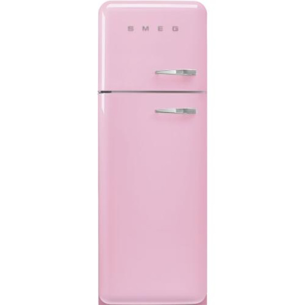 Külmik smeg, 50-ndate stiil, 172 cm, 222/72 l, 34 db, vasak, mehaaniline juhtimine, pastellroosa
