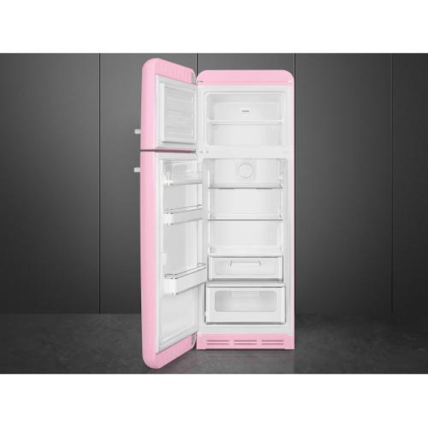 Külmik smeg, 50-ndate stiil, 172 cm, 222/72 l, 34 db, vasak, mehaaniline juhtimine, pastellroosa