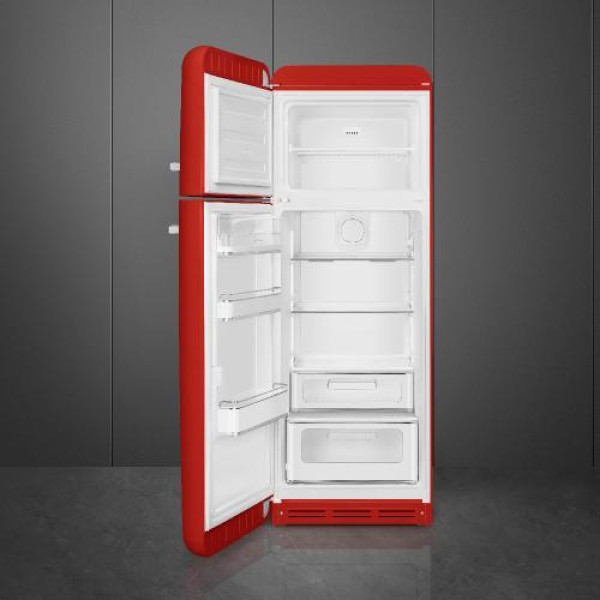 Külmik smeg, 50-ndate stiil, 172 cm, 222/72 l, 34 db, mehaaniline, vasak, punane