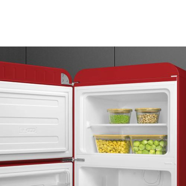 Külmik smeg, 50-ndate stiil, 172 cm, 222/72 l, 34 db, mehaaniline, vasak, punane