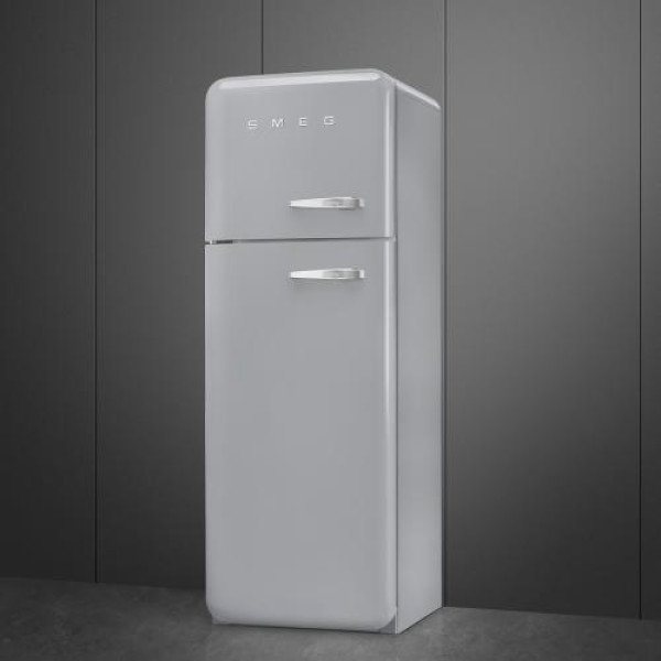 Külmik smeg, 50-ndate stiil, 172 cm, 222/72 l, 34 db, vasak, mehaaniline juhtimine, hõbedane
