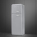 Külmik smeg, 50-ndate stiil, 172 cm, 222/72 l, 34 db, vasak, mehaaniline juhtimine, hõbedane