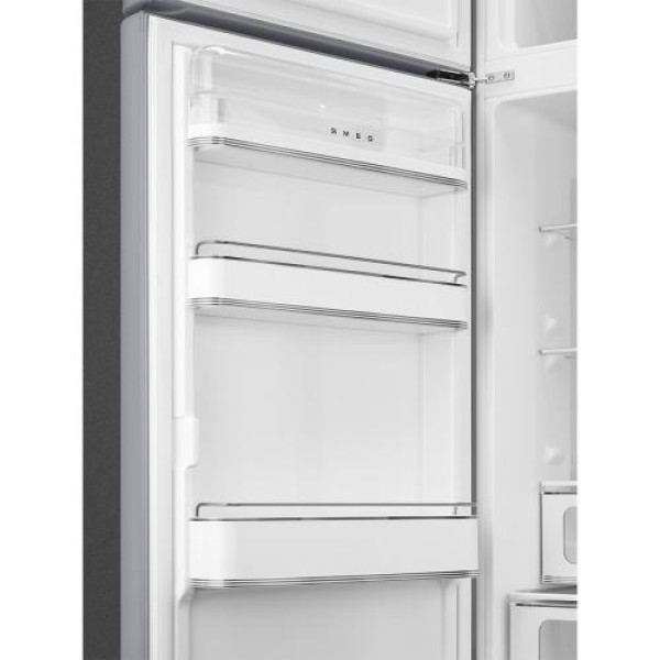 Külmik smeg, 50-ndate stiil, 172 cm, 222/72 l, 34 db, vasak, mehaaniline juhtimine, hõbedane