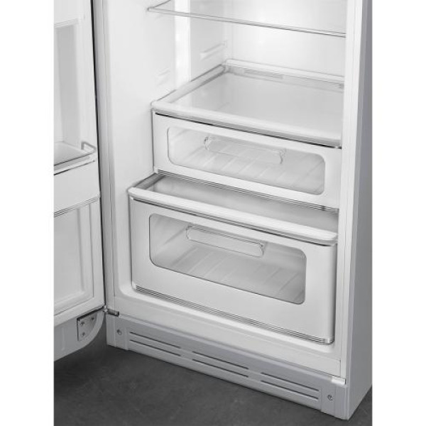 Külmik smeg, 50-ndate stiil, 172 cm, 222/72 l, 34 db, vasak, mehaaniline juhtimine, hõbedane