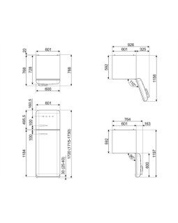 Külmik smeg, 50-ndate stiil, 172 cm, 222/72 l, 37 db, mehaaniline, parem, must-foto4