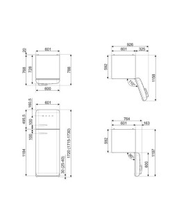 Külmik smeg, 50-ndate stiil, 172 cm, 222/72 l, 34 db, mehaaniline, parem, kreem-foto6