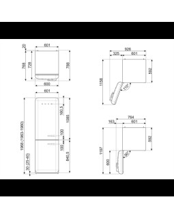 Külmik smeg, 50-ndate stiil, nofrost, 196 cm, 234/97 l, 37 db, elektrooniline juhtimine, punane-foto3