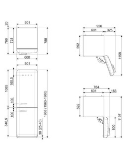 Külmik smeg, 50-ndate stiil, nofrost, 196,8 cm, 234/97 l, 35 db, elektrooniline juhtimine, must-foto11