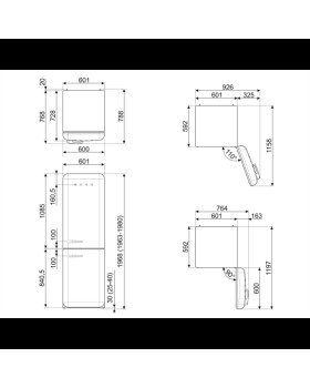Külmik smeg, 50-ndate stiil, nofrost, 196 cm, 234/97 l, 37 db, elektrooniline juhtimine, pastellsinine, pastellsinine-foto7