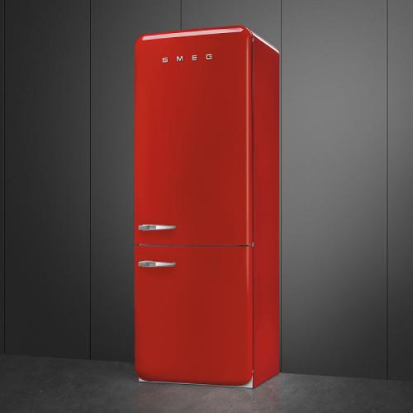 Külmik smeg, 50-ndate stiil, 205 cm, 333/128 l, 37 db, puutetundlik juhtimine, nofrost, punane