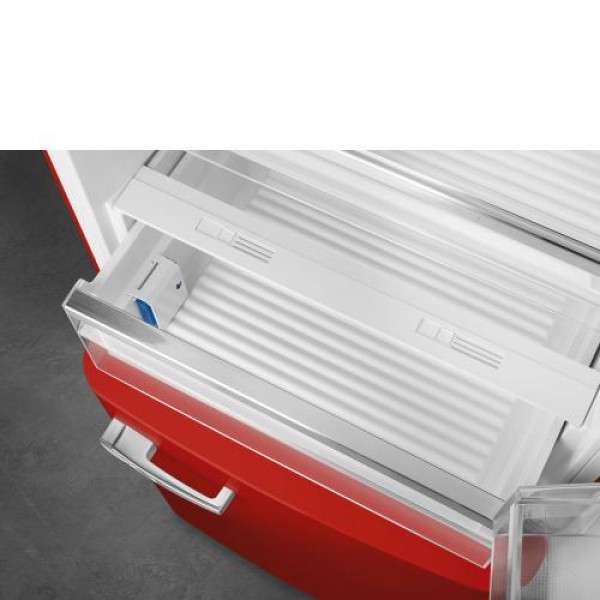 Külmik smeg, 50-ndate stiil, 205 cm, 333/128 l, 37 db, puutetundlik juhtimine, nofrost, punane