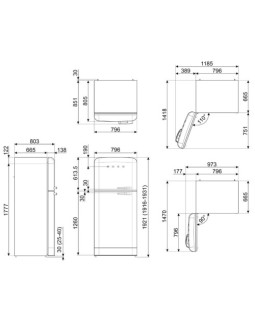 Külmik smeg, 50-ndate stiil, 