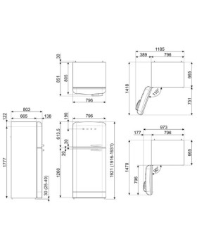 Külmik smeg, 50-ndate stiil, 