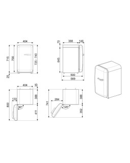 Minibaar smeg, 50-ndate stiil, 73 cm, 40 db, elektrooniline juhtimine, must, 34 l-foto2
