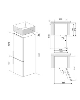 Külmik smeg 185 cm, 204/96 l, 38 db, elektrooniline juhtimine, noforst, valge-foto11