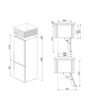 Külmik smeg 185 cm, 204/96 l, 38 db, elektrooniline juhtimine, noforst, valge-foto11
